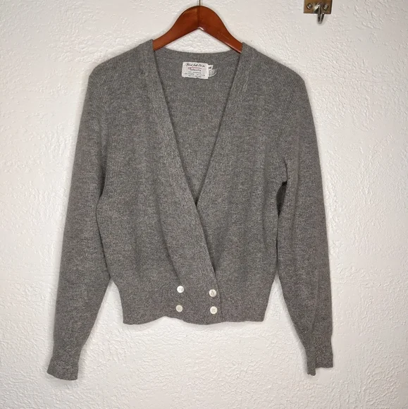 Vintage Lambswool & Angora Cardigan Grey, Robert Scott for The Talbots - Picture 2 of 9
